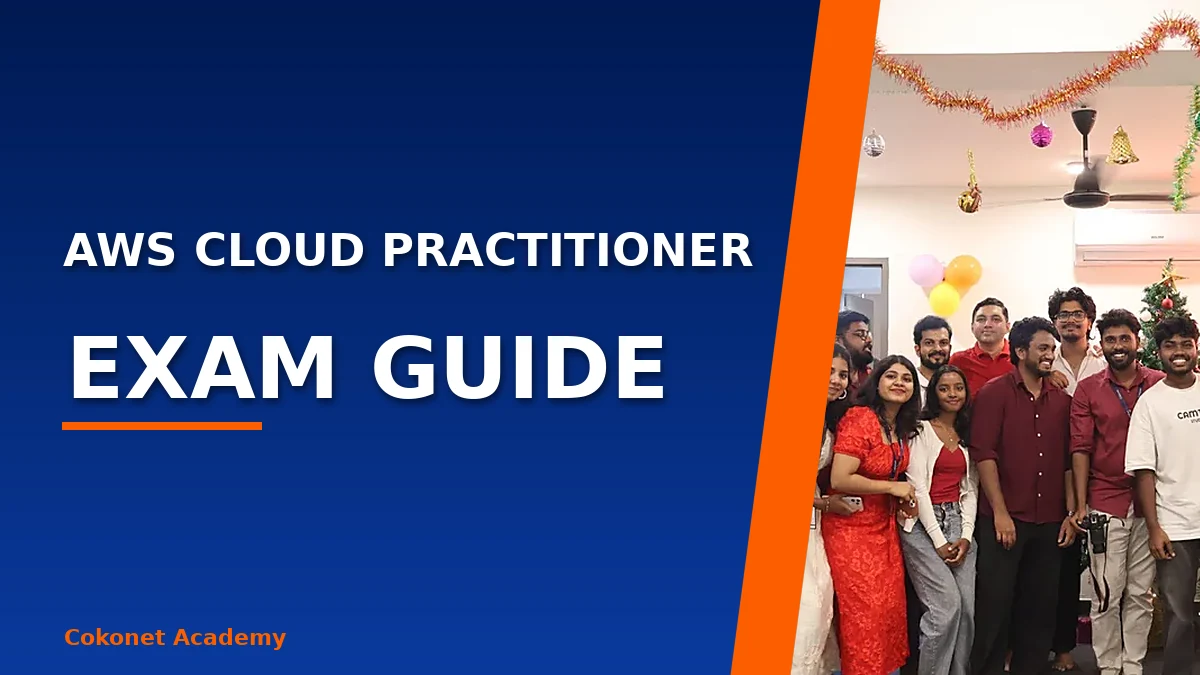 Learner studying the AWS Cloud Practitioner CLF-C02 exam domains with a four-week prep plan on screen
