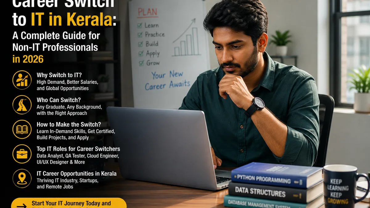 Non-IT professional in Kerala planning a career switch to IT with a course roadmap