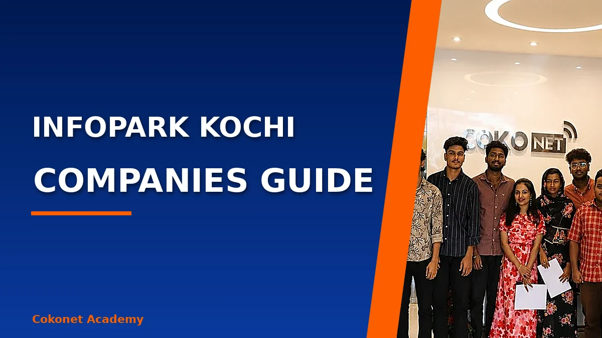 Fresh graduates walking into an Infopark Kochi office campus in Kakkanad