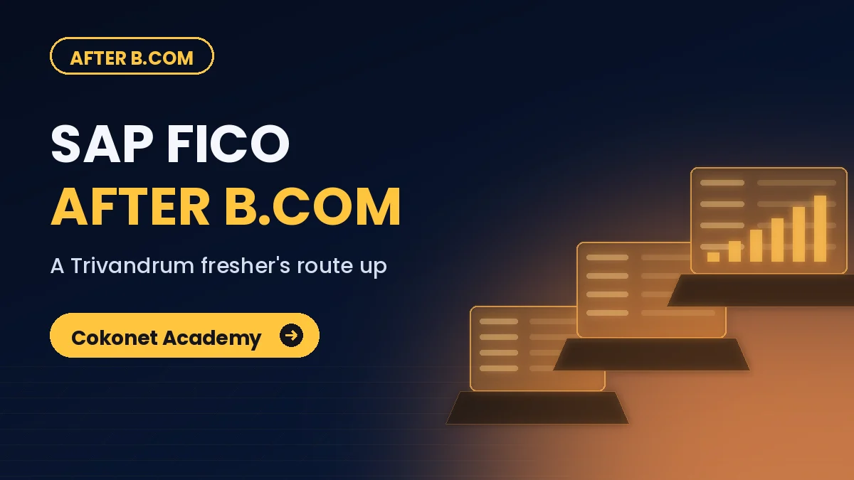 B.Com graduate beginning SAP FICO training at Cokonet Academy Trivandrum