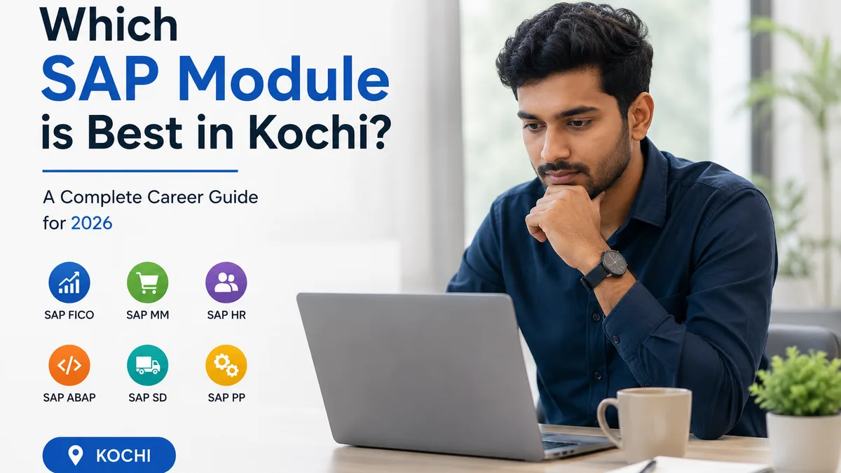 SAP learner in Kerala comparing FICO, MM, ABAP and SuccessFactors module options for a 2026 career