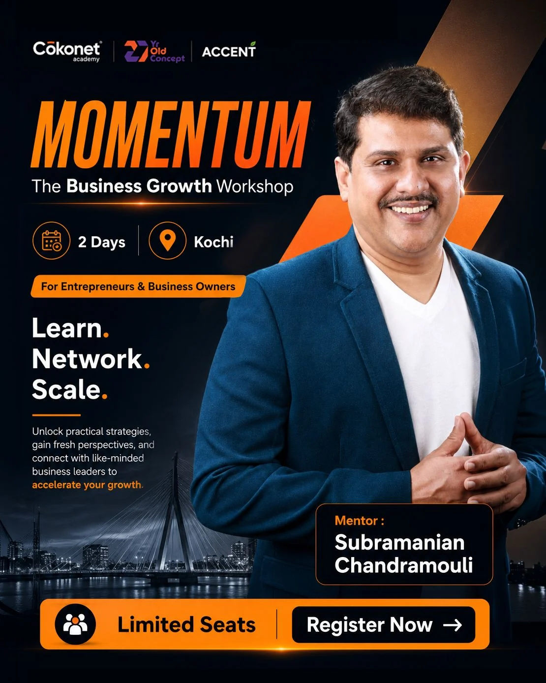 Momentum, the two day business growth workshop in Kochi by Cokonet Academy, mentored by Subramanian Chandramouli