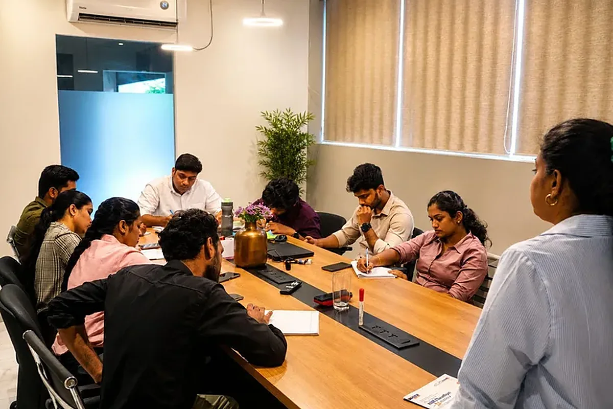 Cokonet-trained candidates in a session with a hiring team