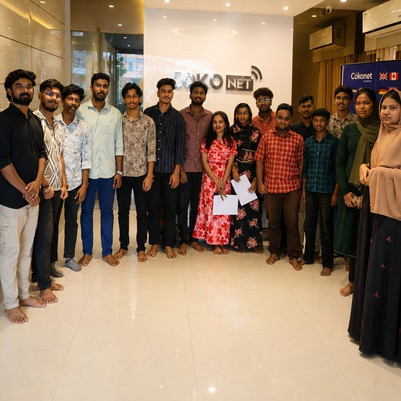 The Cokonet FYUGP intern batch at the Trivandrum office