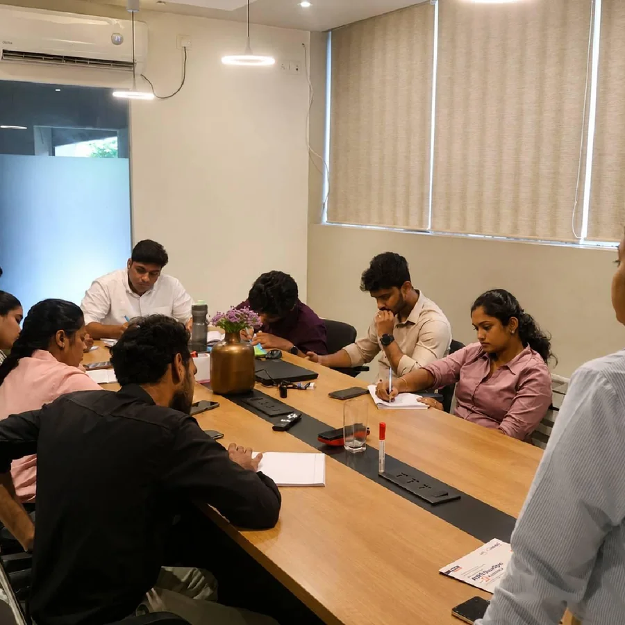A working session around the table at Cokonet Academy