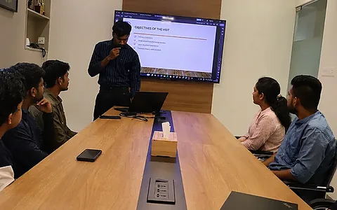 Learner meeting a company recruiter during a placement interview