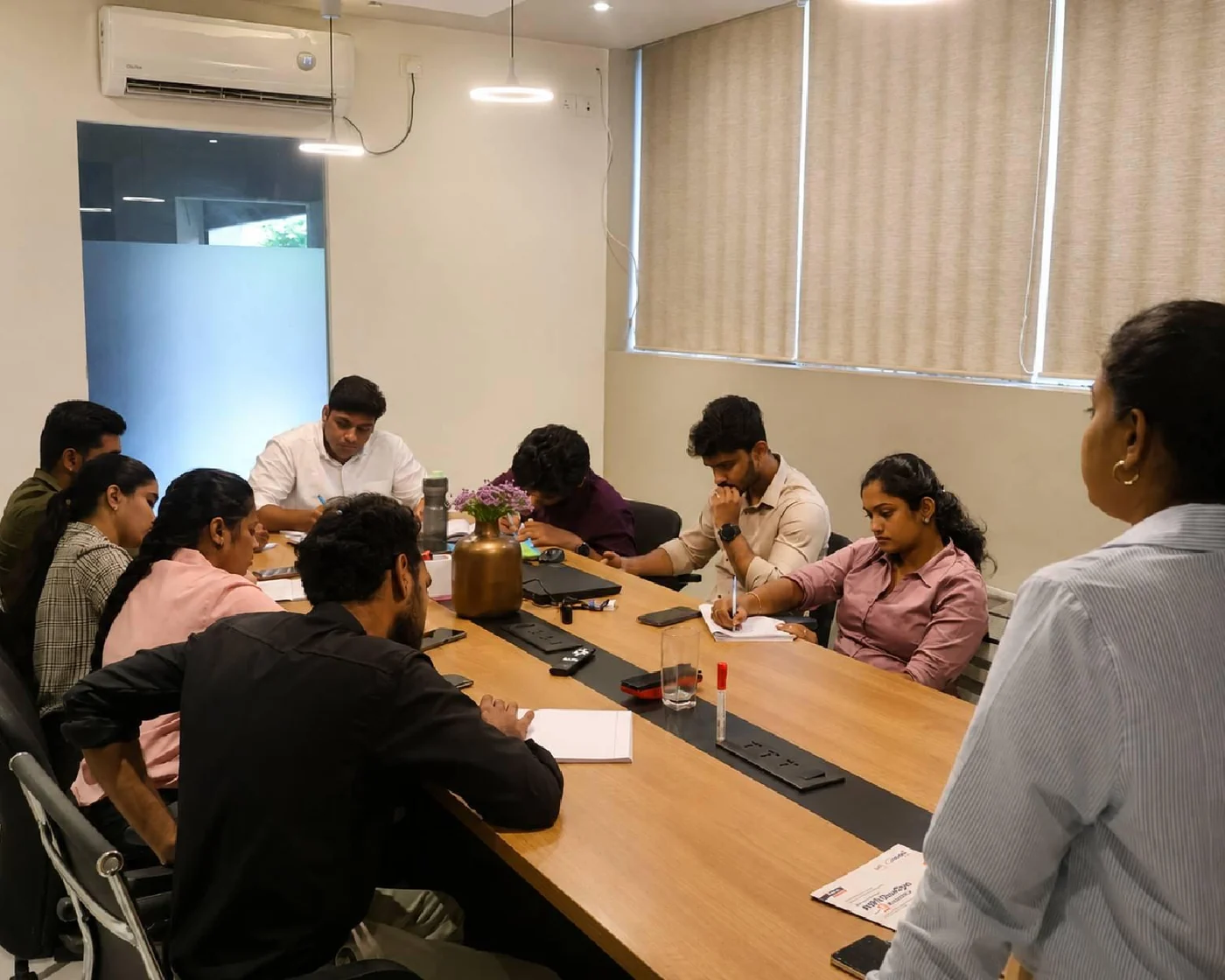 A Cokonet scholarship review meeting in progress at the Trivandrum campus